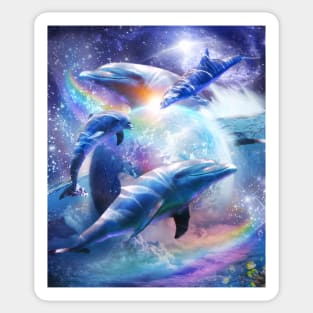 Galaxy Dolphin - Dolphins In Space Sticker